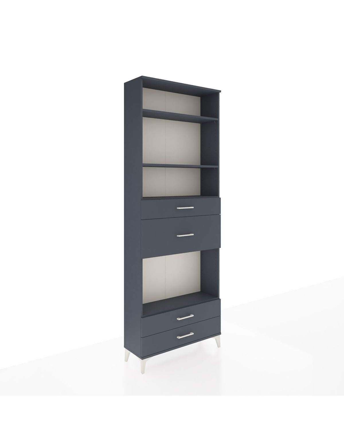 Arges Dolap 4 Raflı 4 Çekmeceli 88x30x243 Antrasit-Antrasit