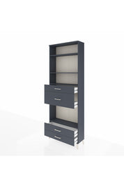 Arges Dolap 4 Raflı 4 Çekmeceli 88x30x243 Antrasit-Antrasit