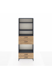 Arges Dolap 4 Raflı 4 Çekmeceli 88x30x243 Antrasit-Çam