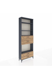 Arges Dolap 4 Raflı 4 Çekmeceli 88x30x243 Antrasit-Çam