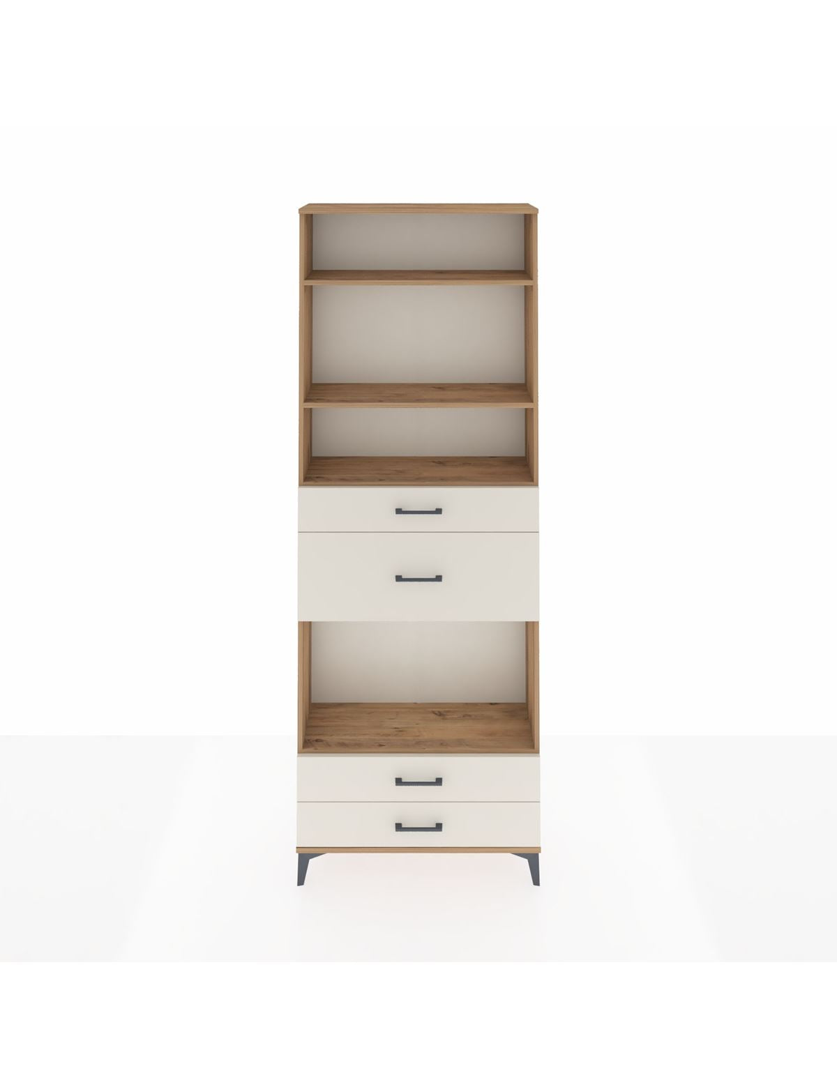 Arges Dolap 4 Raflı 4 Çekmeceli 88x30x243 Çam-Aytaşı