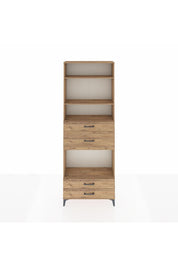 Arges Dolap 4 Raflı 4 Çekmeceli 88x30x243 Çam-Çam