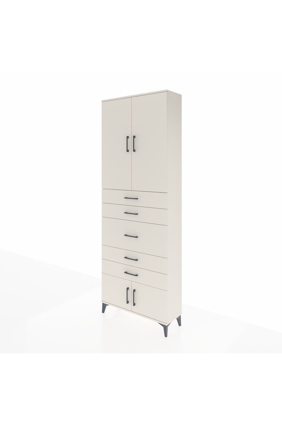 Arges Dolap 3 Raflı 5 Çekmeceli 4 Kapaklı 88x30x243 Aytaşı-Aytaşı