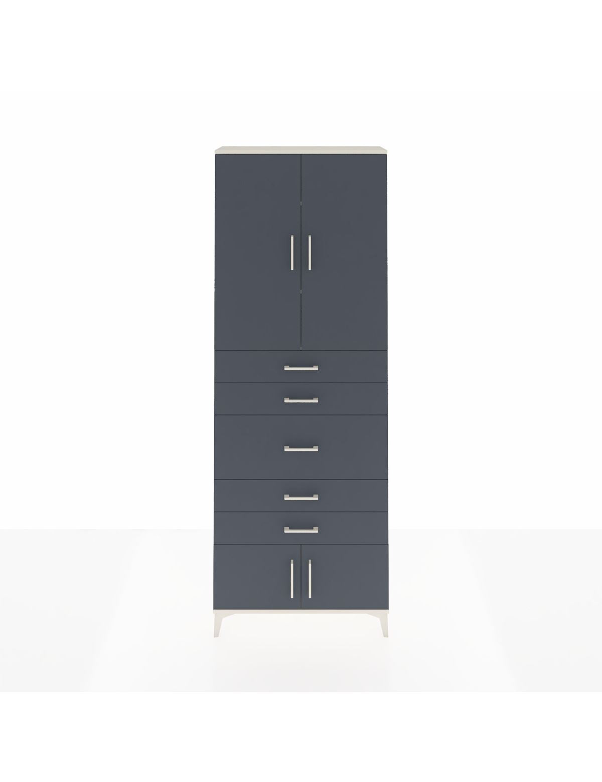 Arges Dolap 3 Raflı 5 Çekmeceli 4 Kapaklı 88x30x243 Aytaşı-Antrasit