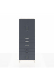 Arges Dolap 3 Raflı 5 Çekmeceli 4 Kapaklı 88x30x243 Aytaşı-Antrasit