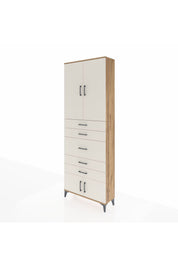 Arges Dolap 3 Raflı 5 Çekmeceli 4 Kapaklı 88x30x243 Çam-Aytaşı