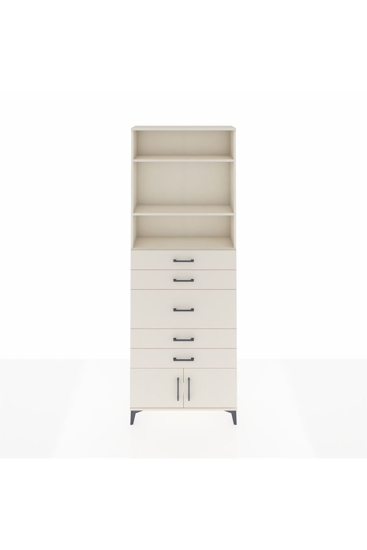 Arges Dolap 3 Raflı 5 Çekmeceli 2 Kapaklı 88x30x243 Aytaşı-Aytaşı