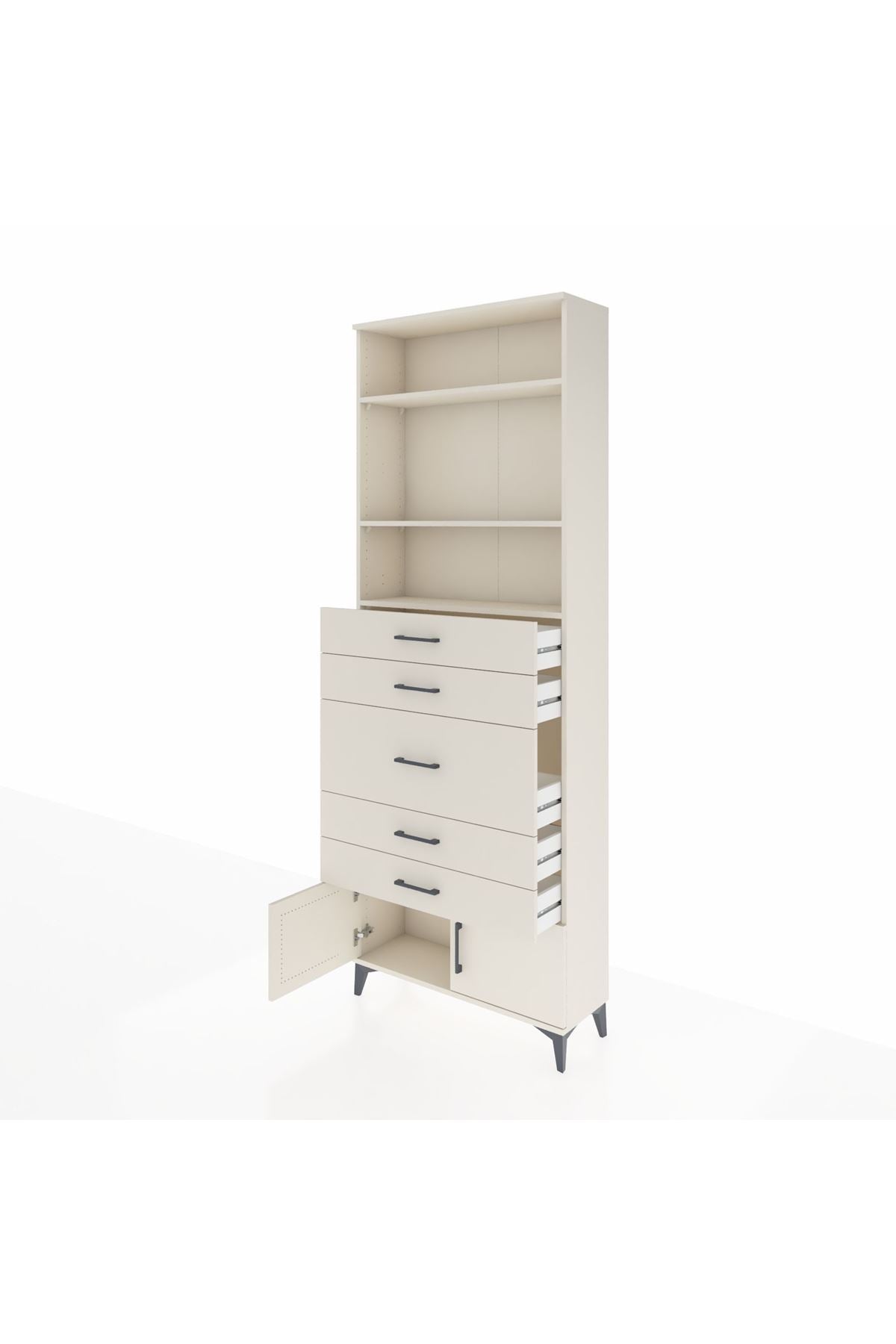 Arges Dolap 3 Raflı 5 Çekmeceli 2 Kapaklı 88x30x243 Aytaşı-Aytaşı