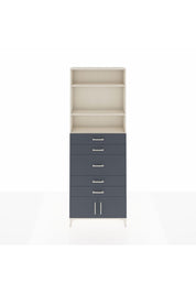 Arges Dolap 3 Raflı 5 Çekmeceli 2 Kapaklı 88x30x243 Aytaşı-Antrasit