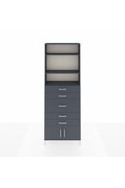 Arges Dolap 3 Raflı 5 Çekmeceli 2 Kapaklı 88x30x243 Antrasit-Antrasit