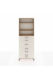 Arges Dolap 3 Raflı 5 Çekmeceli 2 Kapaklı 88x30x243 Çam-Aytaşı