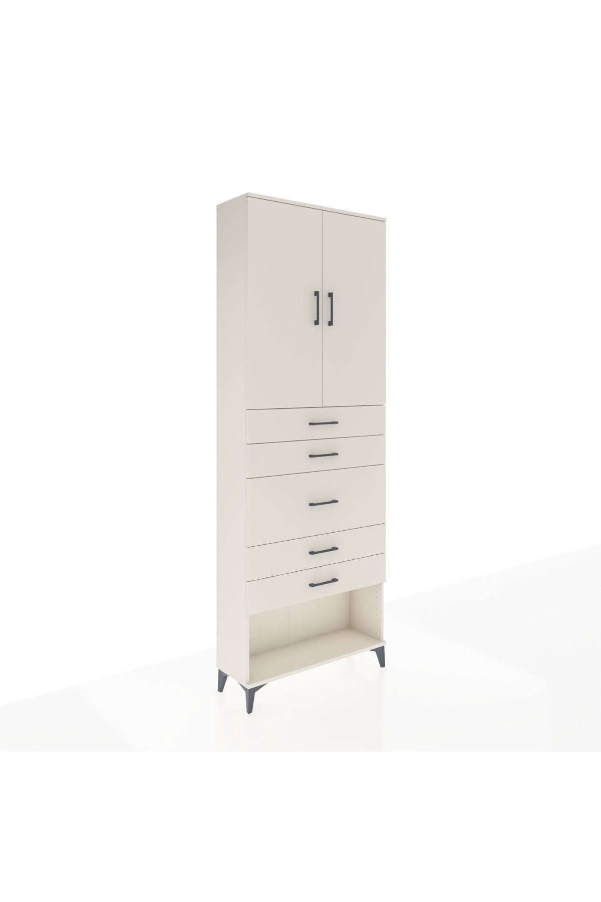 Arges Dolap 3 Raflı 5 Çekmeceli 2 Kapaklı 88x30x243 Aytaşı-Aytaşı