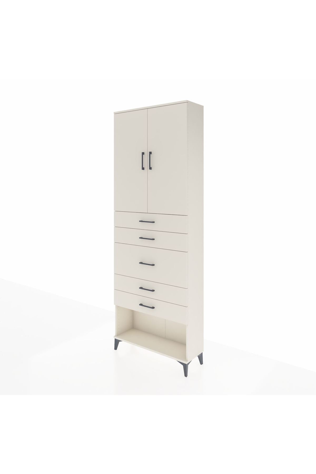 Arges Dolap 3 Raflı 5 Çekmeceli 2 Kapaklı 88x30x243 Aytaşı-Aytaşı