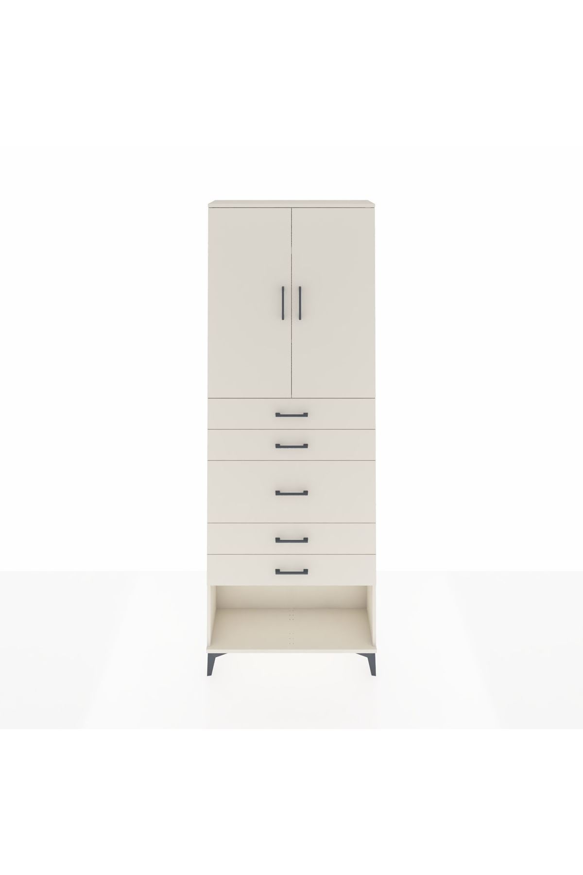 Arges Dolap 3 Raflı 5 Çekmeceli 2 Kapaklı 88x30x243 Aytaşı-Aytaşı