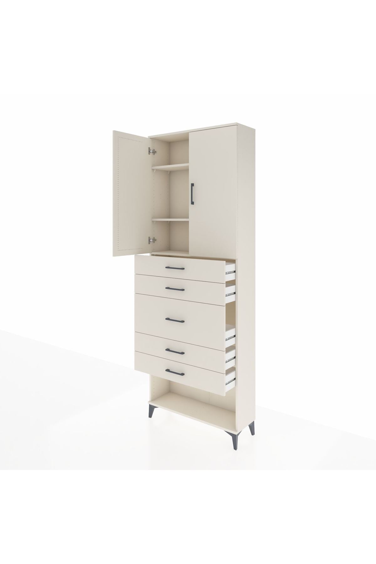 Arges Dolap 3 Raflı 5 Çekmeceli 2 Kapaklı 88x30x243 Aytaşı-Aytaşı