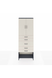 Arges Dolap 3 Raflı 5 Çekmeceli 2 Kapaklı 88x30x243 Antrasit-Aytaşı