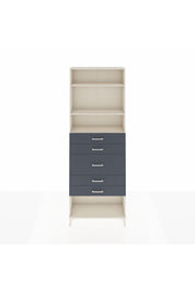 Arges Dolap 3 Raflı 5 Çekmeceli 88x30x243 Aytaşı-Antrasit