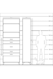 Arges Dolap 3 Raflı 5 Çekmeceli 88x30x243 Aytaşı-Aytaşı