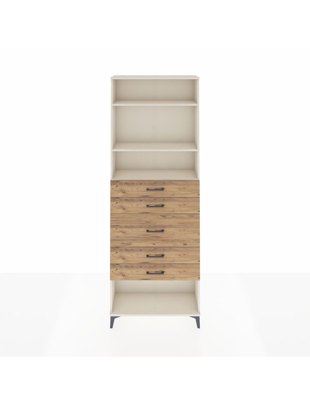 Arges Dolap 3 Raflı 5 Çekmeceli 88x30x243 Aytaşı-Çam