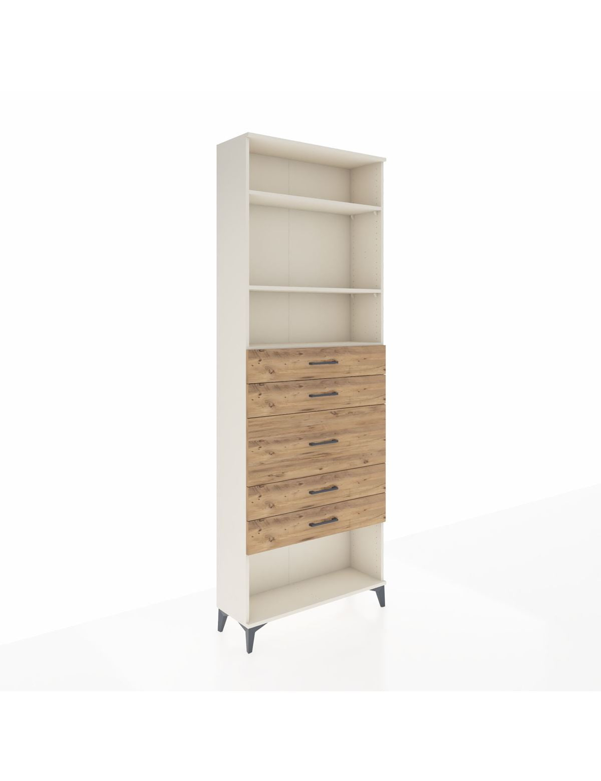 Arges Dolap 3 Raflı 5 Çekmeceli 88x30x243 Aytaşı-Çam