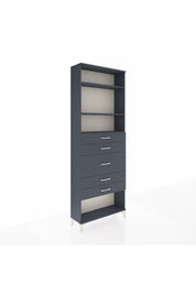 Arges Dolap 3 Raflı 5 Çekmeceli 88x30x243 Antrasit-Antrasit