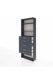 Arges Dolap 3 Raflı 5 Çekmeceli 88x30x243 Antrasit-Antrasit