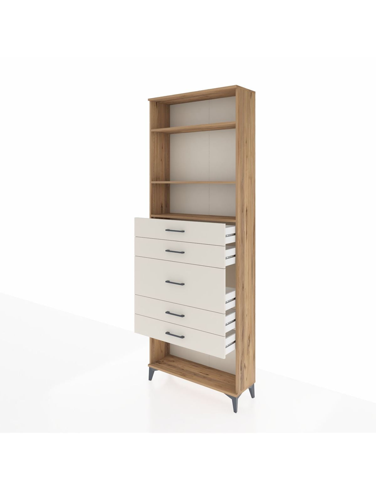 Arges Dolap 3 Raflı 5 Çekmeceli 88x30x243 - S33M100V7A