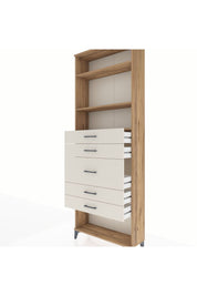 Arges Dolap 3 Raflı 5 Çekmeceli 88x30x243 Çam-Aytaşı