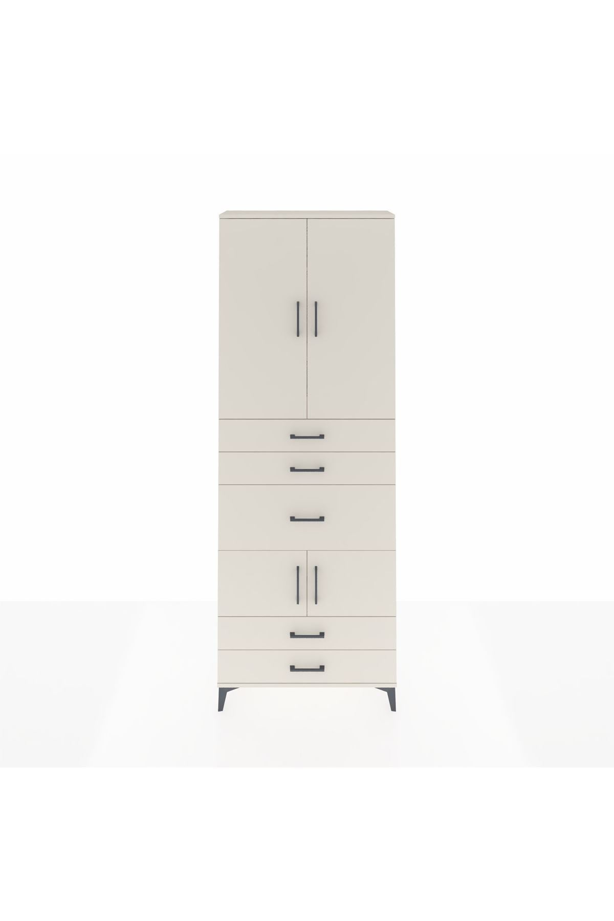 Arges Dolap 4 Raflı 5 Çekmeceli 4 Kapaklı 88x30x243 Aytaşı-Aytaşı