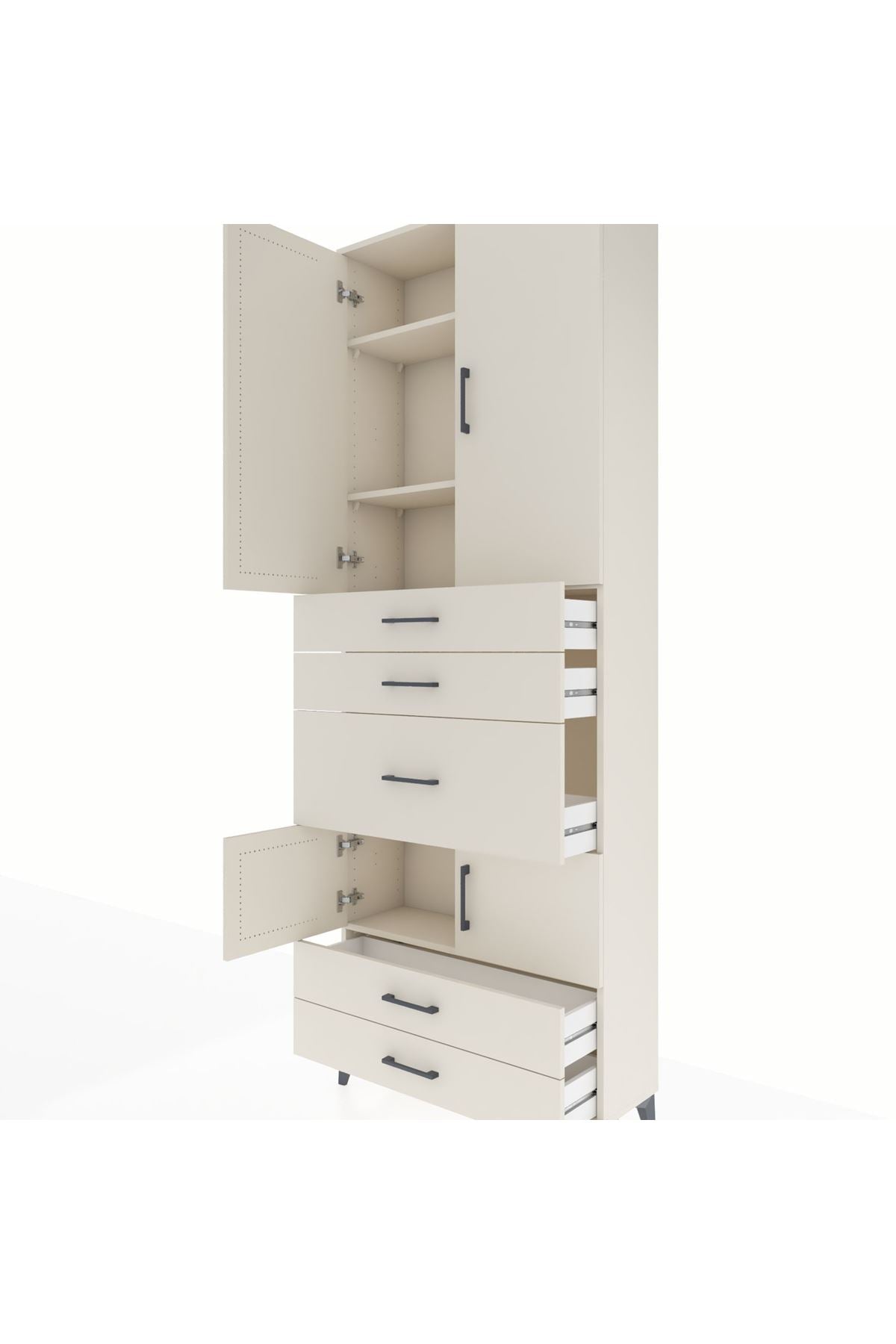 Arges Dolap 4 Raflı 5 Çekmeceli 4 Kapaklı 88x30x243 Aytaşı-Aytaşı