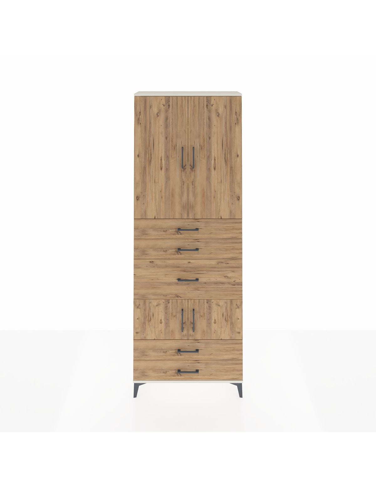 Arges Dolap 4 Raflı 5 Çekmeceli 4 Kapaklı 88x30x243 Aytaşı-Çam