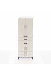 Arges Dolap 4 Raflı 5 Çekmeceli 4 Kapaklı 88x30x243 Antrasit-Aytaşı