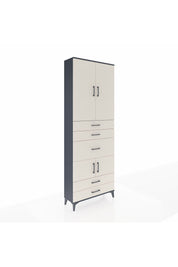Arges Dolap 4 Raflı 5 Çekmeceli 4 Kapaklı 88x30x243 Antrasit-Aytaşı