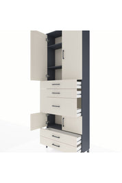 Arges Dolap 4 Raflı 5 Çekmeceli 4 Kapaklı 88x30x243 Antrasit-Aytaşı