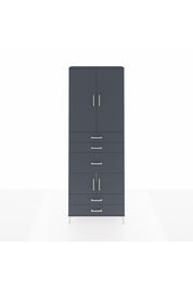 Arges Dolap 4 Raflı 5 Çekmeceli 4 Kapaklı 88x30x243 Antrasit-Antrasit