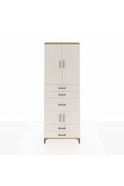 Arges Dolap 4 Raflı 5 Çekmeceli 4 Kapaklı 88x30x243 Çam-Aytaşı