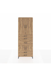 Arges Dolap 4 Raflı 5 Çekmeceli 4 Kapaklı 88x30x243 Çam-Çam