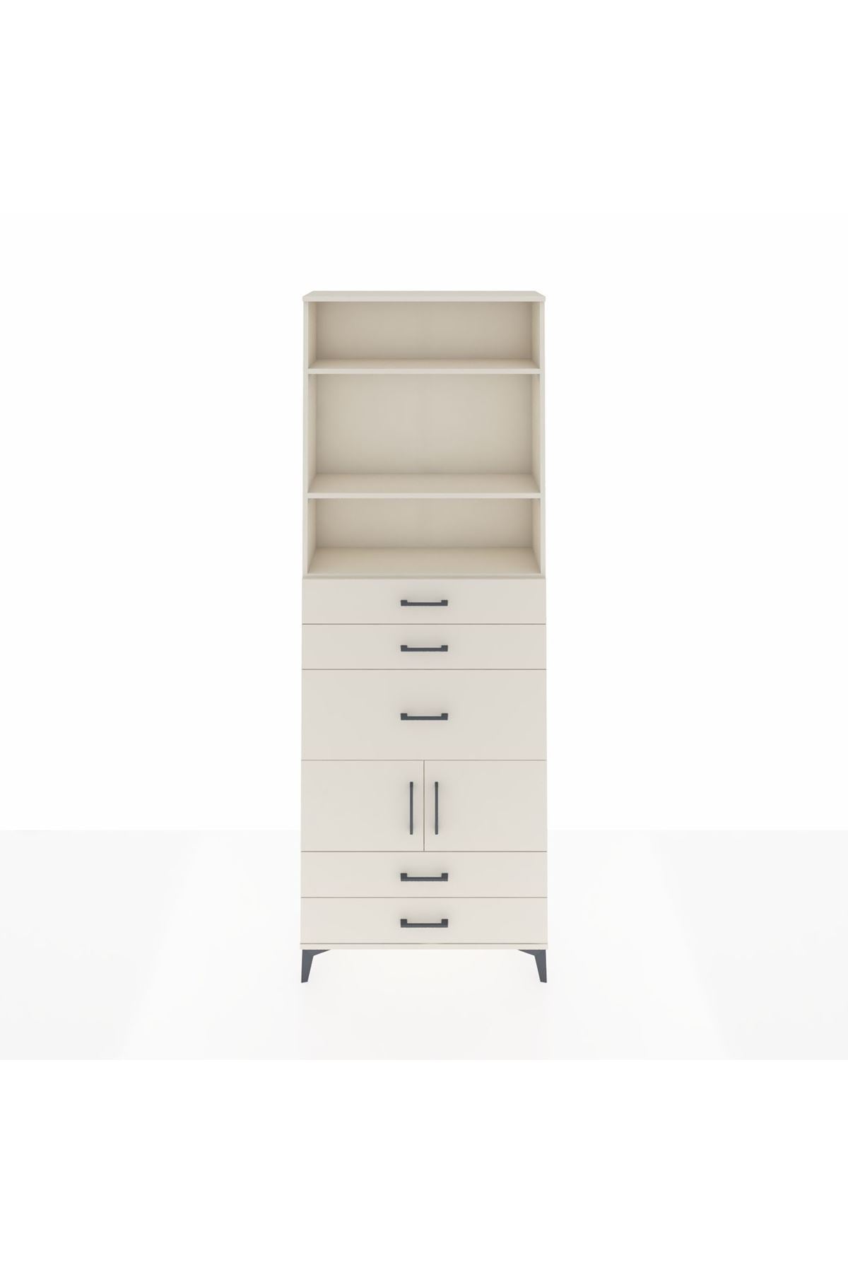 Arges Dolap 4 Raflı 5 Çekmeceli 2 Kapaklı 88x30x243 Aytaşı-Aytaşı