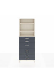 Arges Dolap 4 Raflı 5 Çekmeceli 2 Kapaklı 88x30x243 Aytaşı-Antrasit