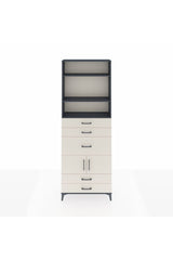 Arges Dolap 4 Raflı 5 Çekmeceli 2 Kapaklı 88x30x243