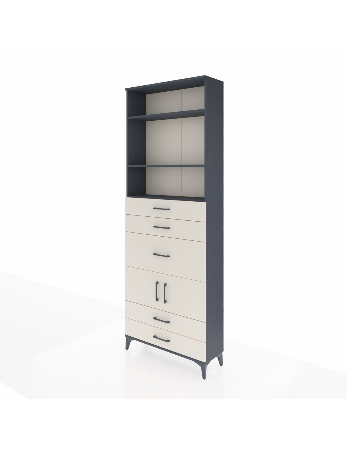 Arges Dolap 4 Raflı 5 Çekmeceli 2 Kapaklı 88x30x243 - S33M102V4A
