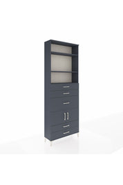 Arges Dolap 4 Raflı 5 Çekmeceli 2 Kapaklı 88x30x243 Antrasit-Antrasit