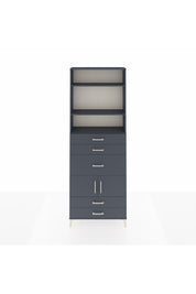 Arges Dolap 4 Raflı 5 Çekmeceli 2 Kapaklı 88x30x243 Antrasit-Antrasit