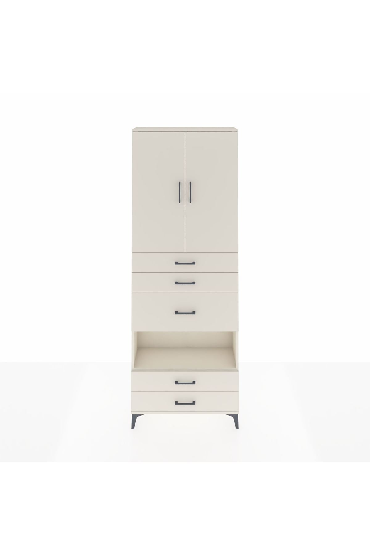 Arges Dolap 4 Raflı 5 Çekmeceli 2 Kapaklı 88x30x243 Aytaşı-Aytaşı