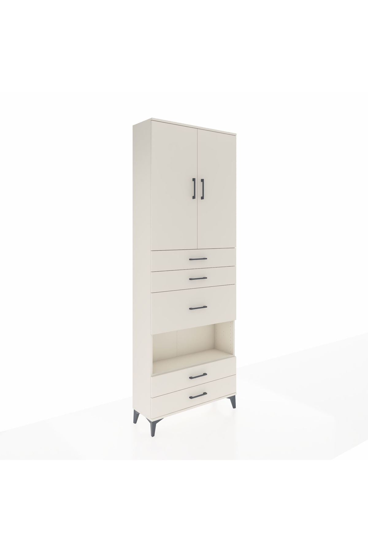 Arges Dolap 4 Raflı 5 Çekmeceli 2 Kapaklı 88x30x243 Aytaşı-Aytaşı