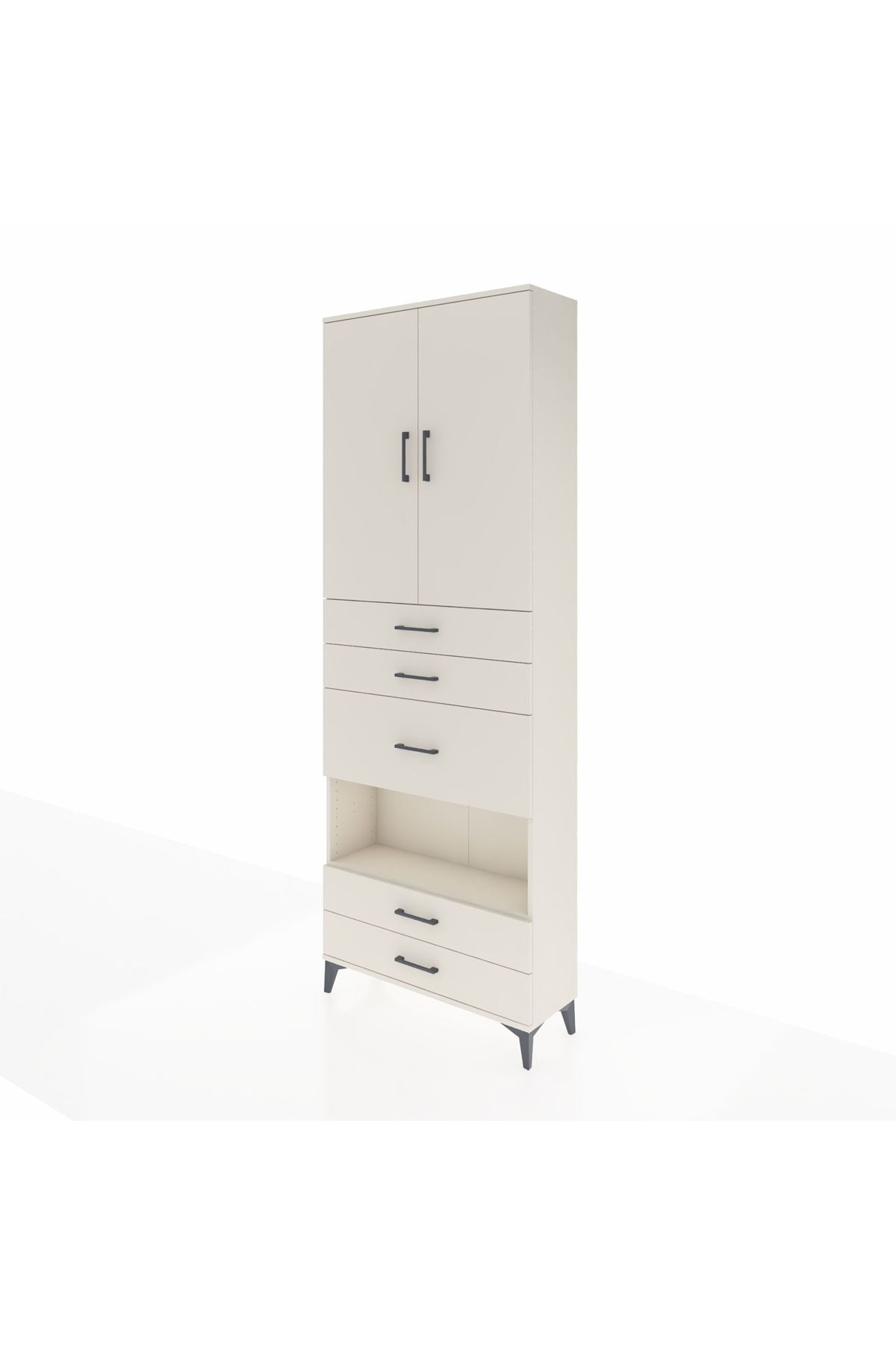 Arges Dolap 4 Raflı 5 Çekmeceli 2 Kapaklı 88x30x243 Aytaşı-Aytaşı