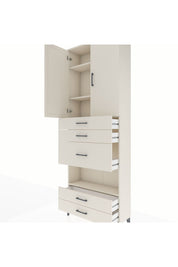 Arges Dolap 4 Raflı 5 Çekmeceli 2 Kapaklı 88x30x243 Aytaşı-Aytaşı