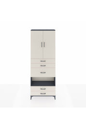 Arges Dolap 4 Raflı 5 Çekmeceli 2 Kapaklı 88x30x243 Antrasit-Aytaşı