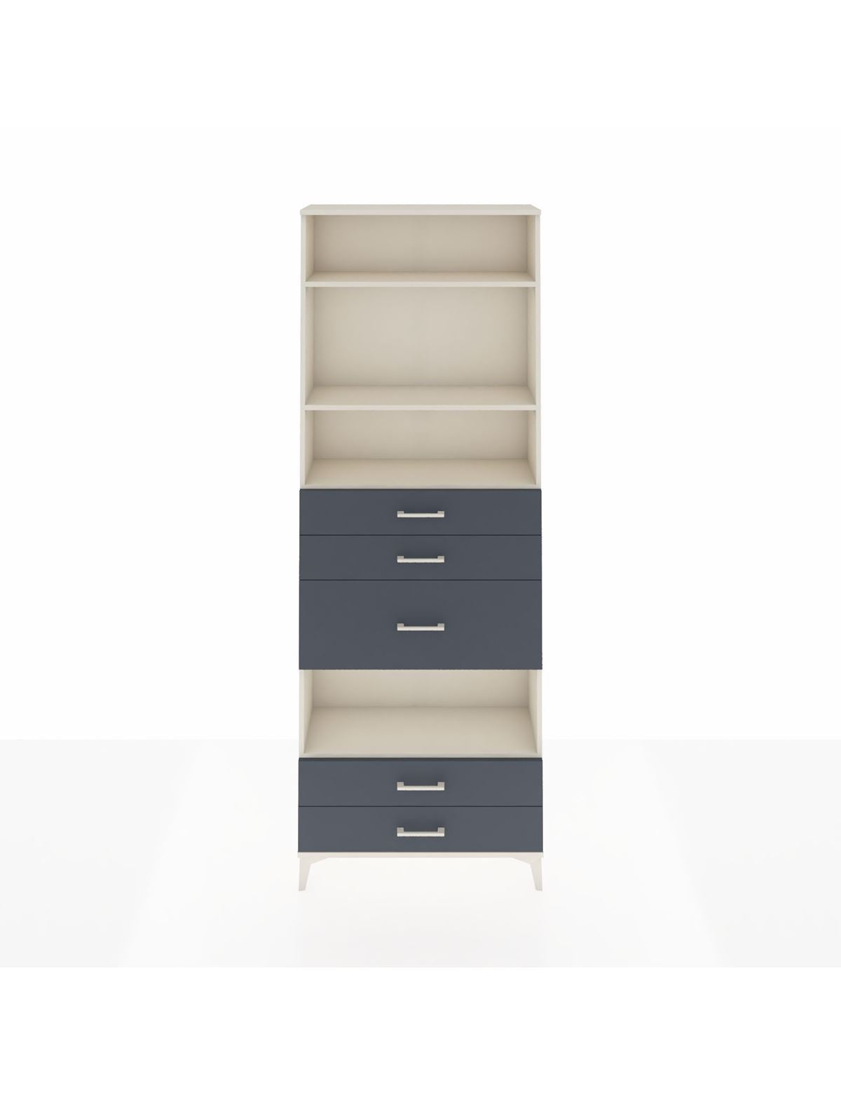 Arges Dolap 4 Raflı 5 Çekmeceli 88x30x243 Aytaşı-Antrasit