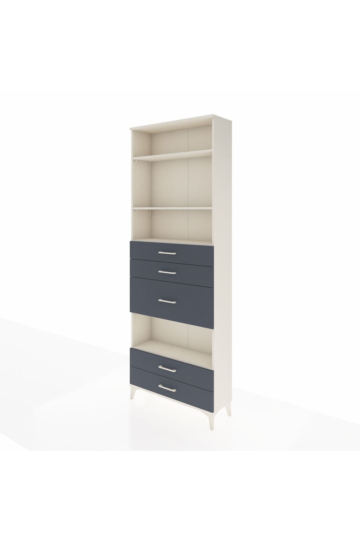 Arges Dolap 4 Raflı 5 Çekmeceli 88x30x243 Aytaşı-Antrasit